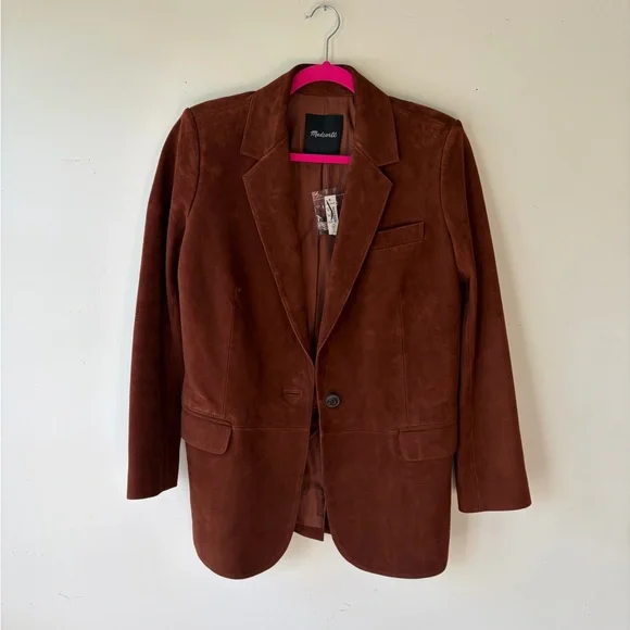NWT! MADEWELL The Kline Brown Suede Blazer Size 4 - Picture 7 of 11